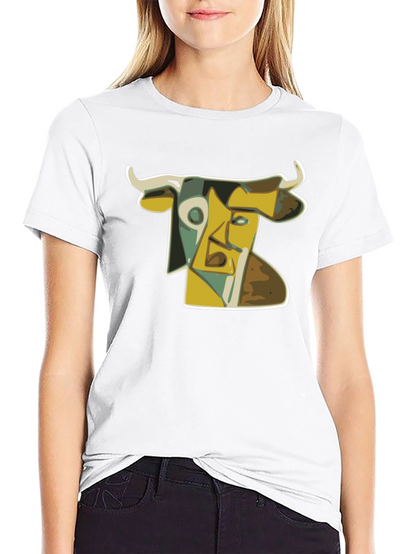Abstract Bull T-Shirt: Modern Art Style