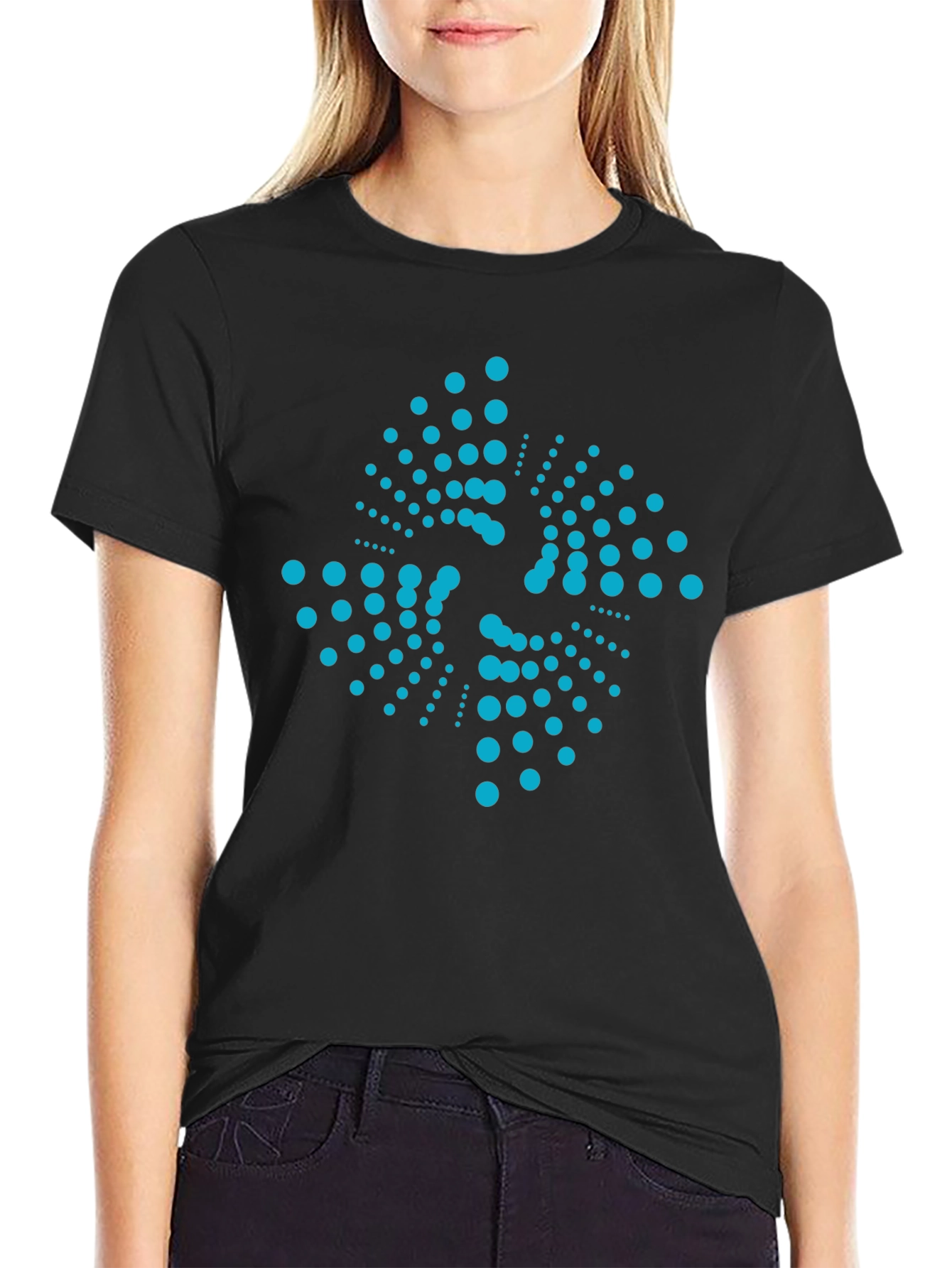 Abstract Dot Pattern Black T-Shirt