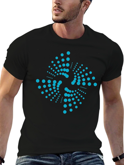Abstract Dot Pattern Black T-Shirt