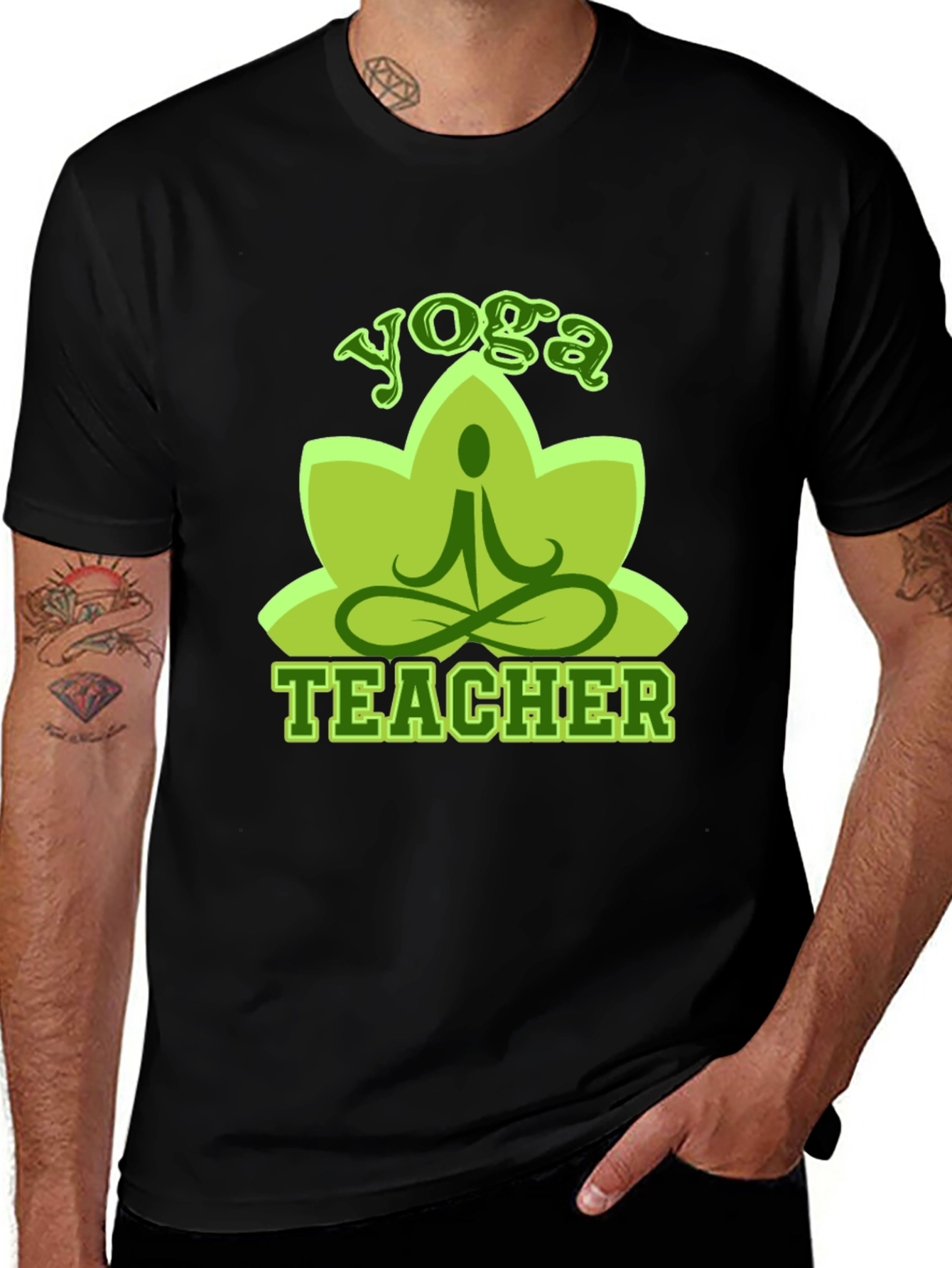 Yoga Teacher T-Shirt - Lotus Design Soft Cotton Blend