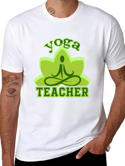 Yoga Teacher T-Shirt - Lotus Design Soft Cotton Blend