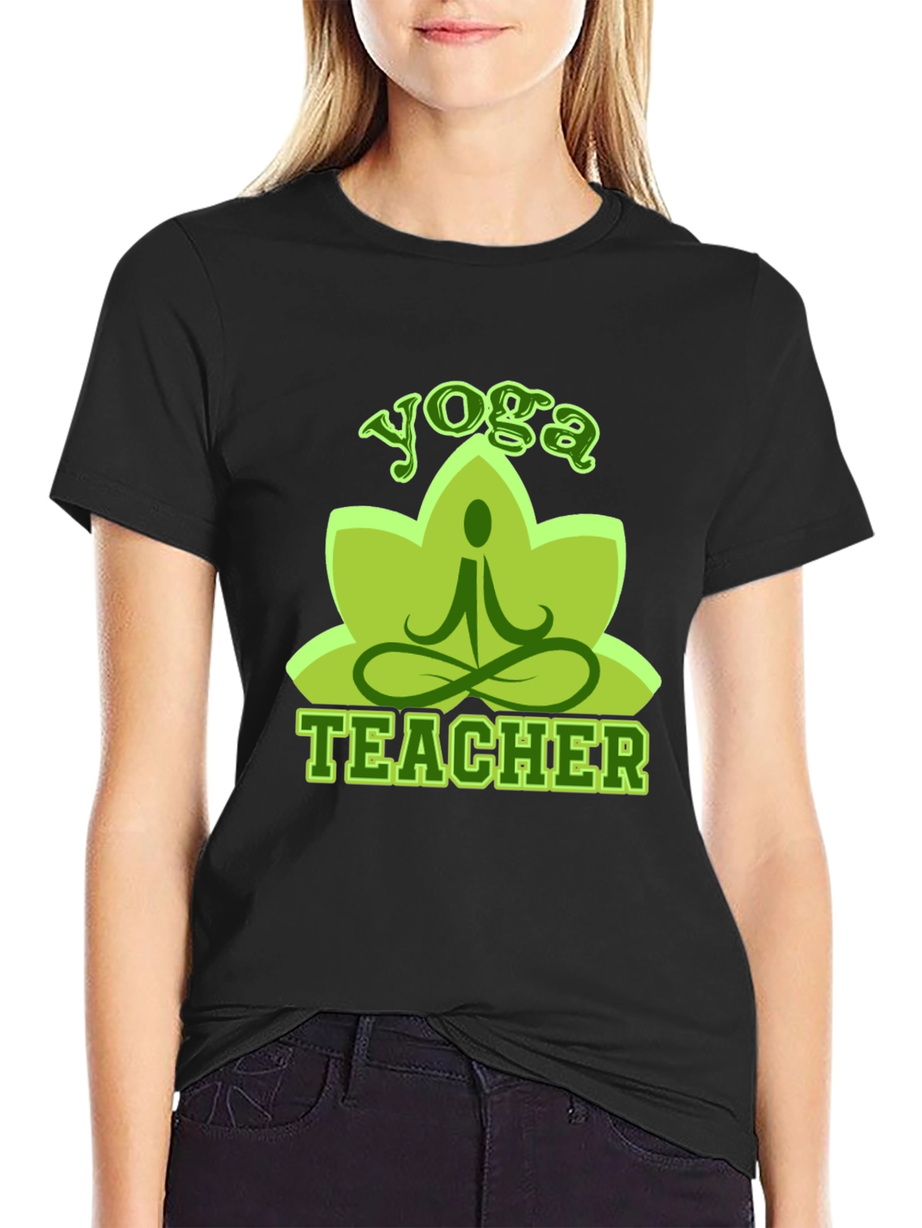 Yoga Teacher T-Shirt - Lotus Design Soft Cotton Blend