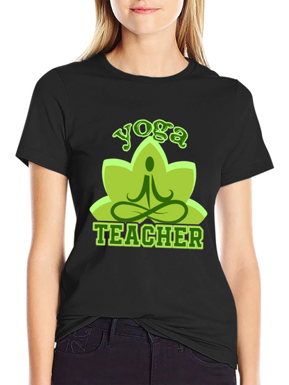 Yoga Teacher T-Shirt - Lotus Design Soft Cotton Blend