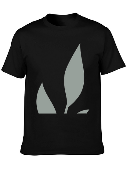 Abstract Leaf Graphic Black Tee