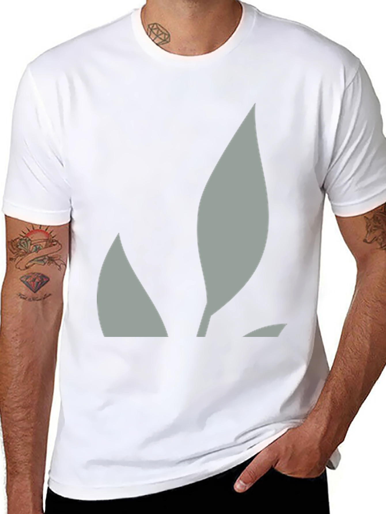Abstract Leaf Graphic Black Tee