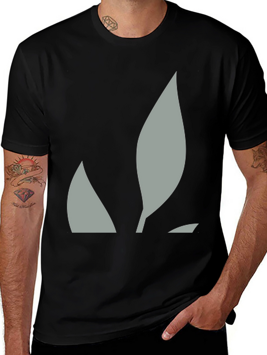 Abstract Leaf Graphic Black Tee