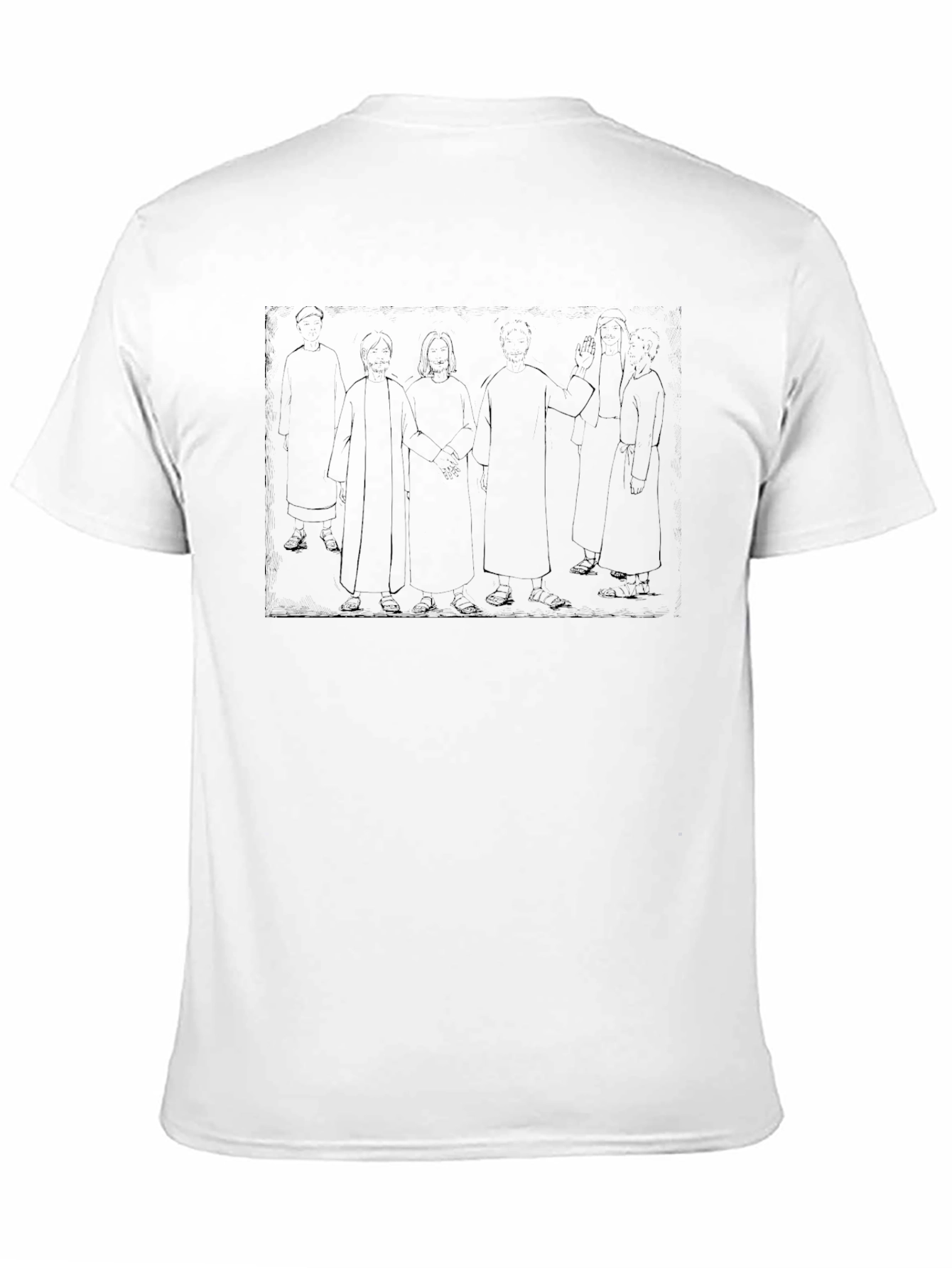 Black T-Shirt with Historical Figure Print