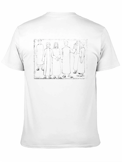 Black T-Shirt with Historical Figure Print