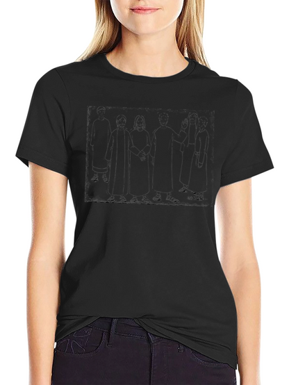 Black T-Shirt with Historical Figure Print
