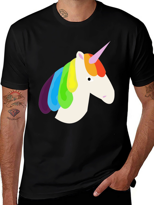 Unicorn Graphic Tee - Rainbow Mane Black T-Shirt