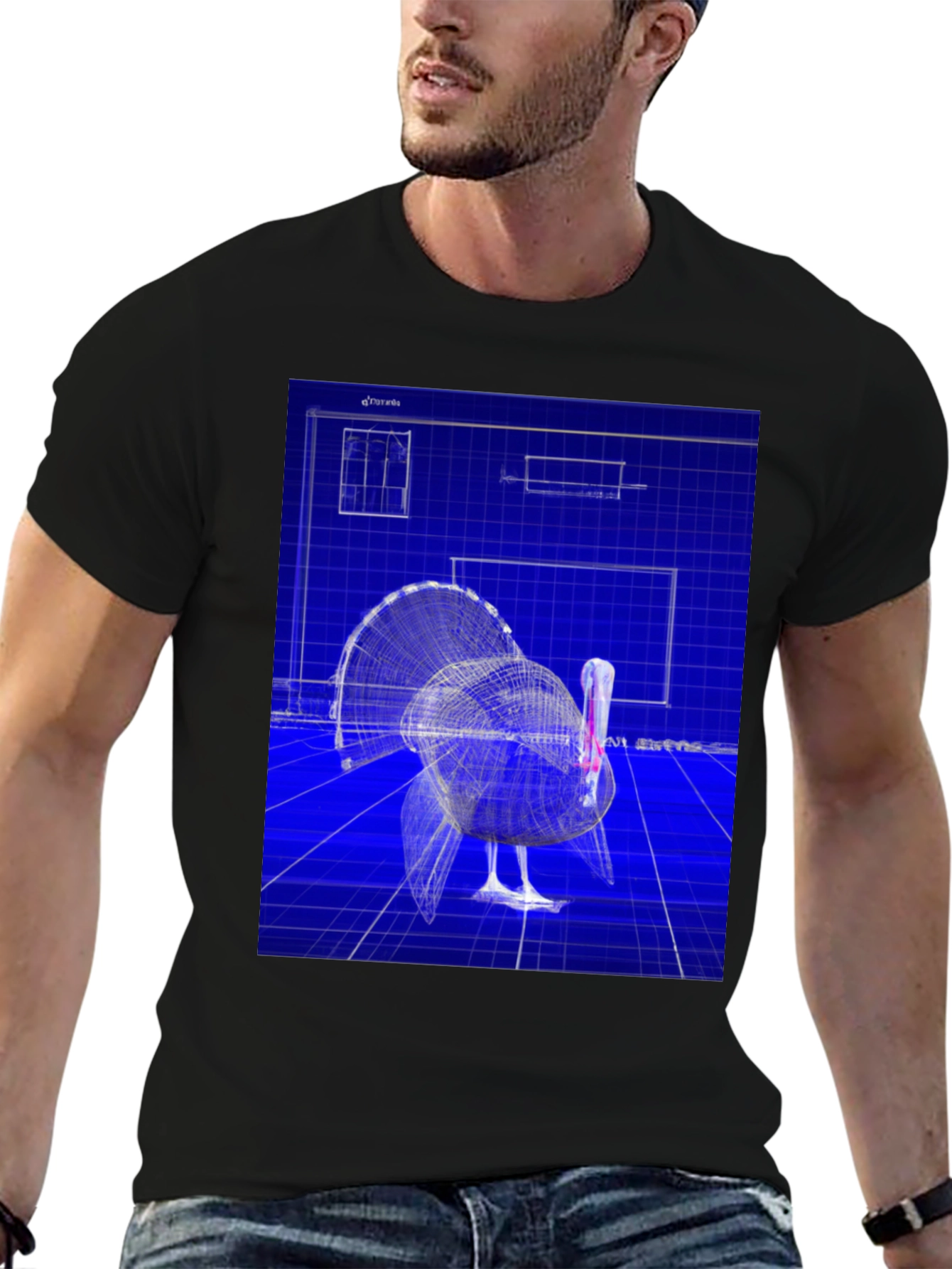 Blueprint Turkey Graphic Tee - Unique Design