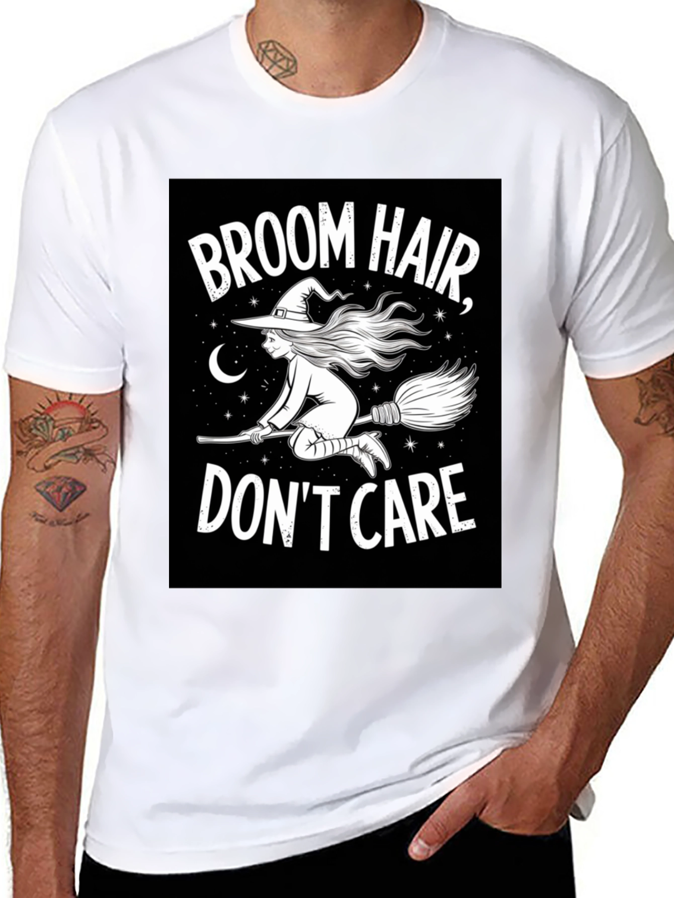 Broom Hair Dont Care Black T-Shirt