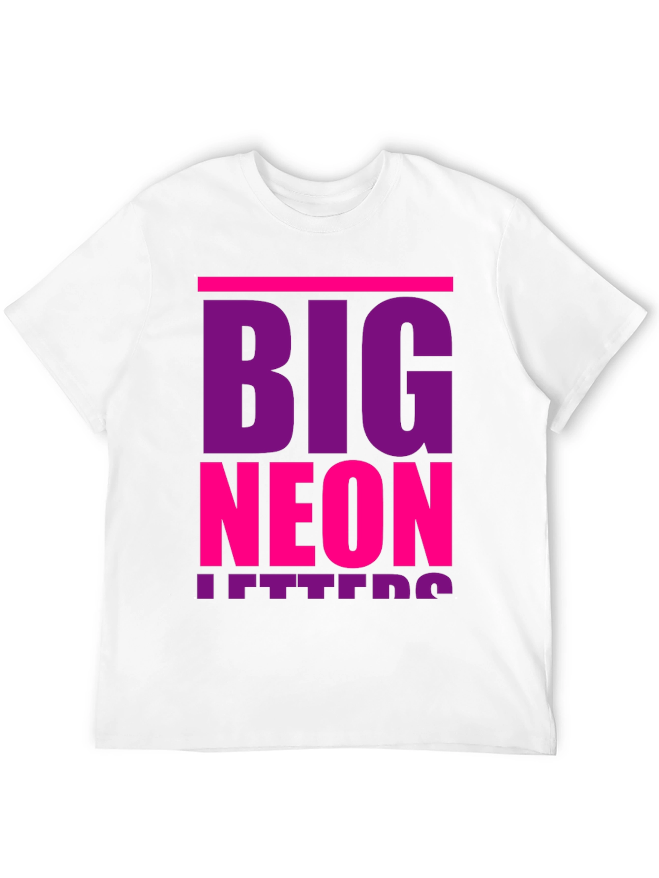 Big Neon Letters Graphic T-Shirt