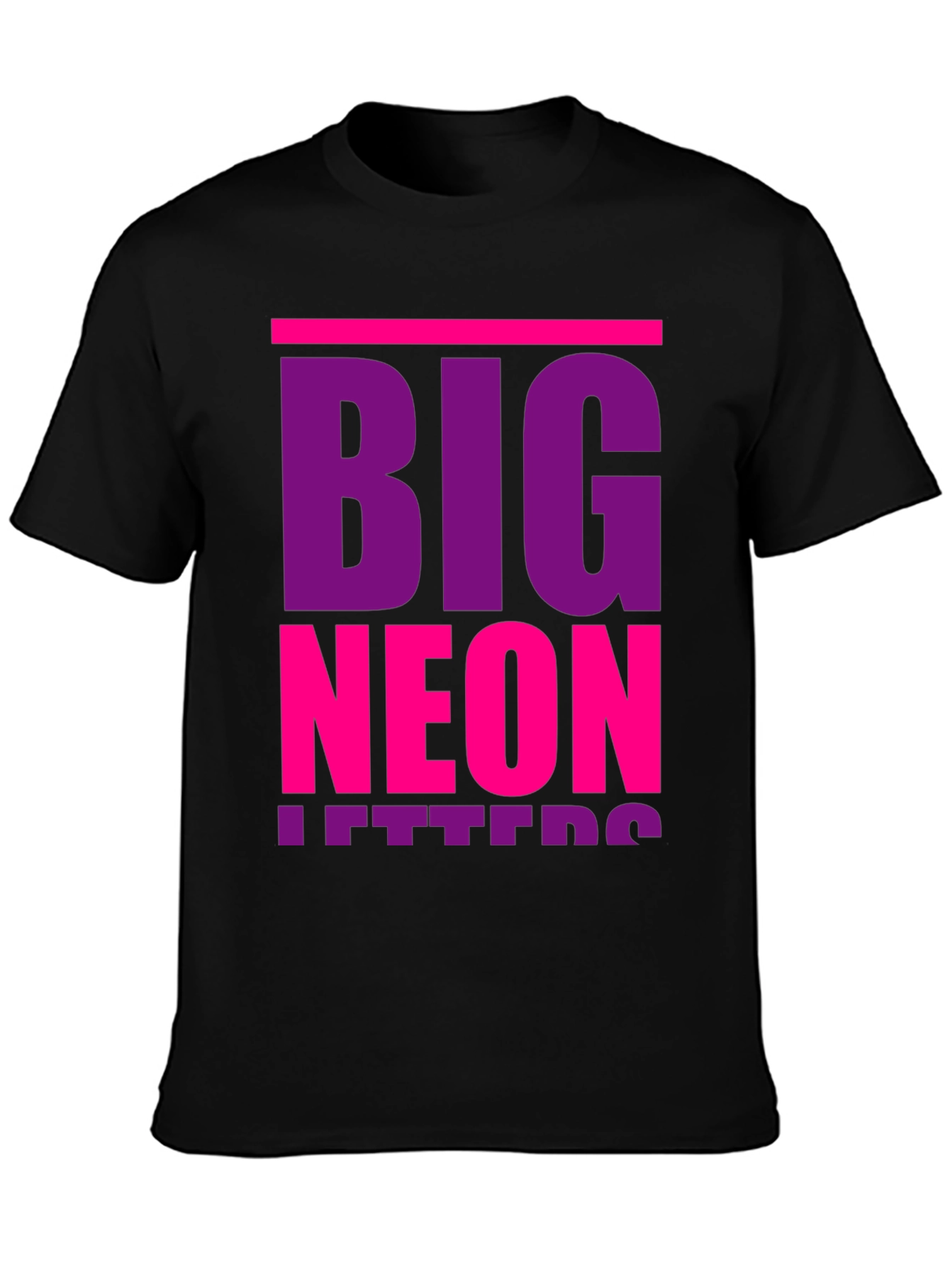 Big Neon Letters Graphic T-Shirt