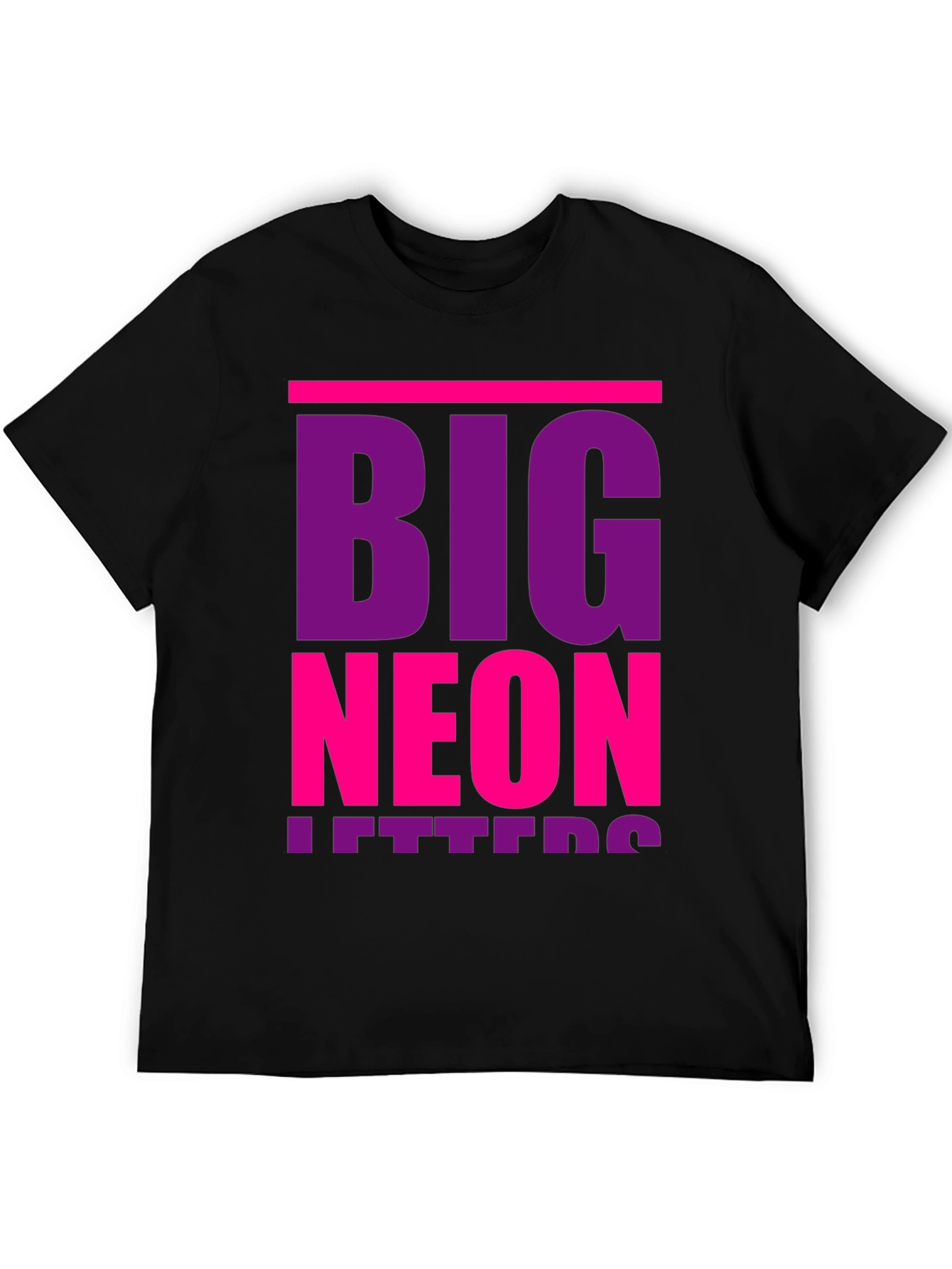 Big Neon Letters Graphic T-Shirt