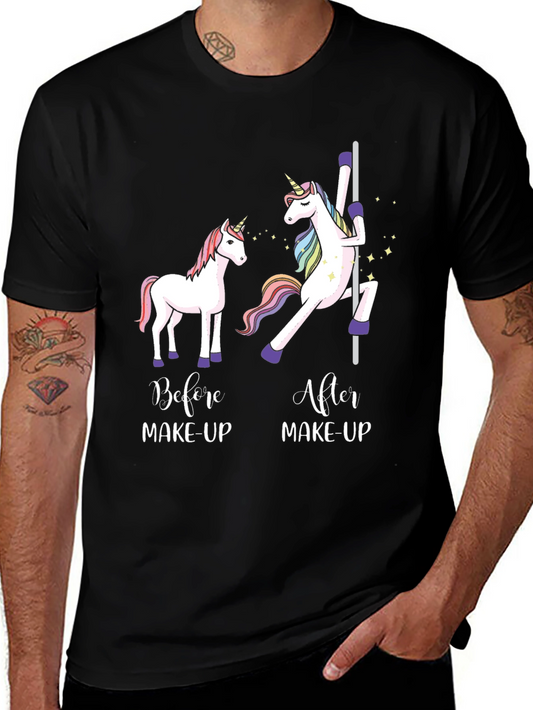 Unicorn Makeup T-Shirt - Before & After Funny Tee