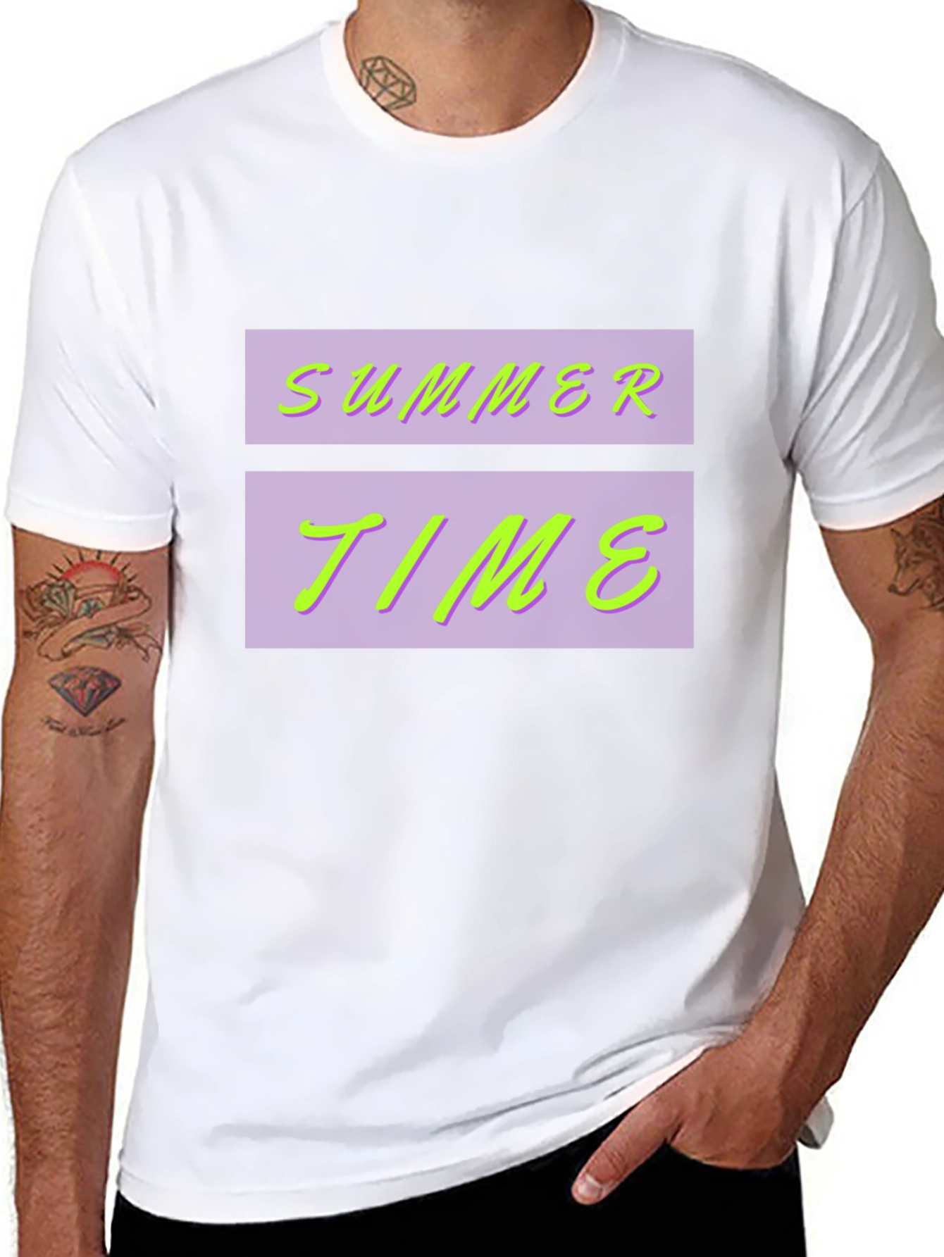 Summer Time Graphic Black Tee