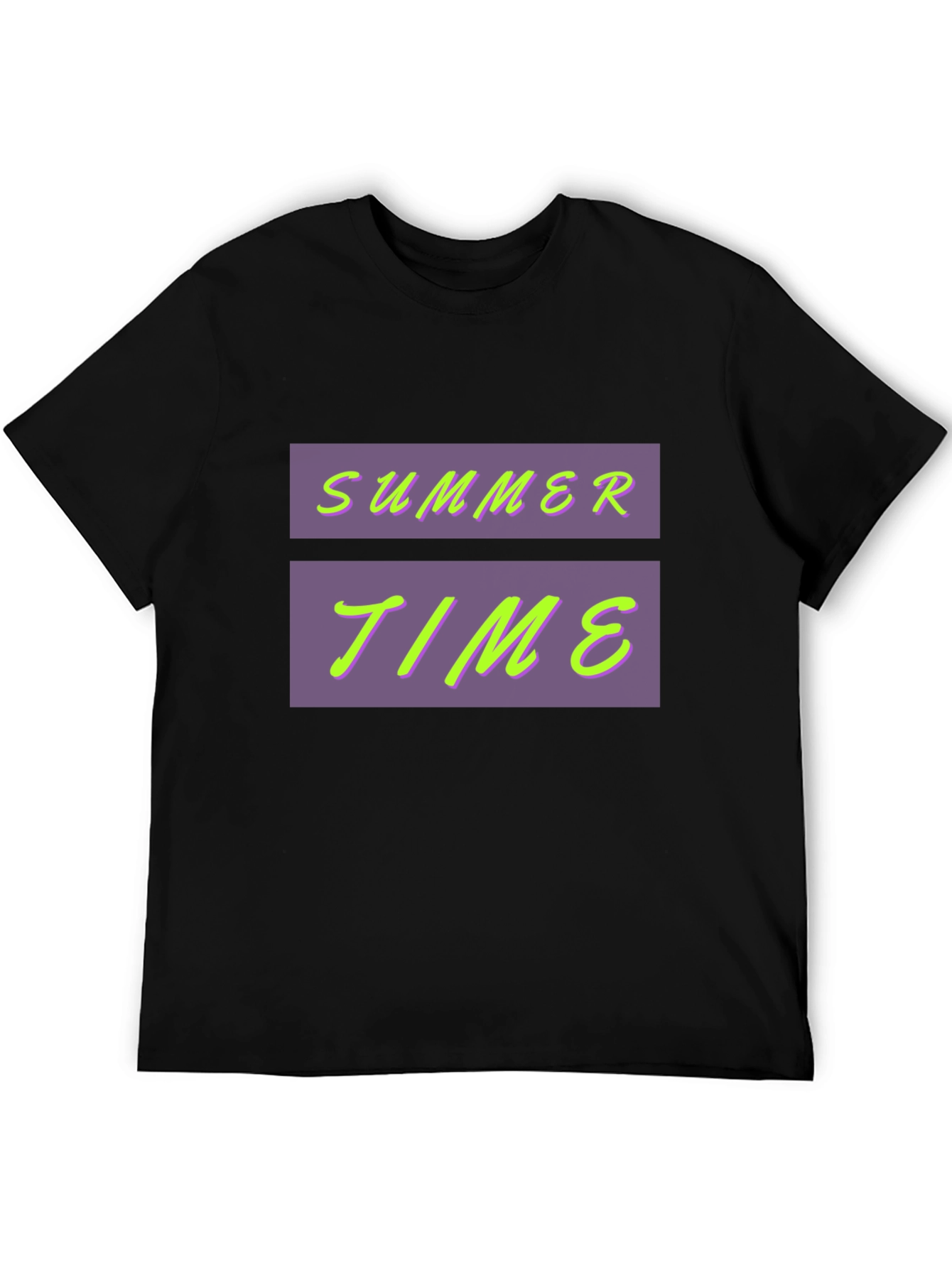 Summer Time Graphic Black Tee