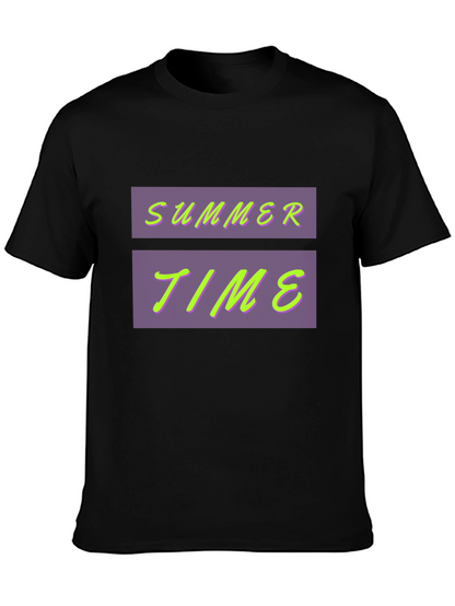 Summer Time Graphic Black Tee
