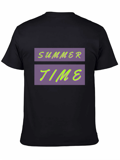 Summer Time Graphic Black Tee