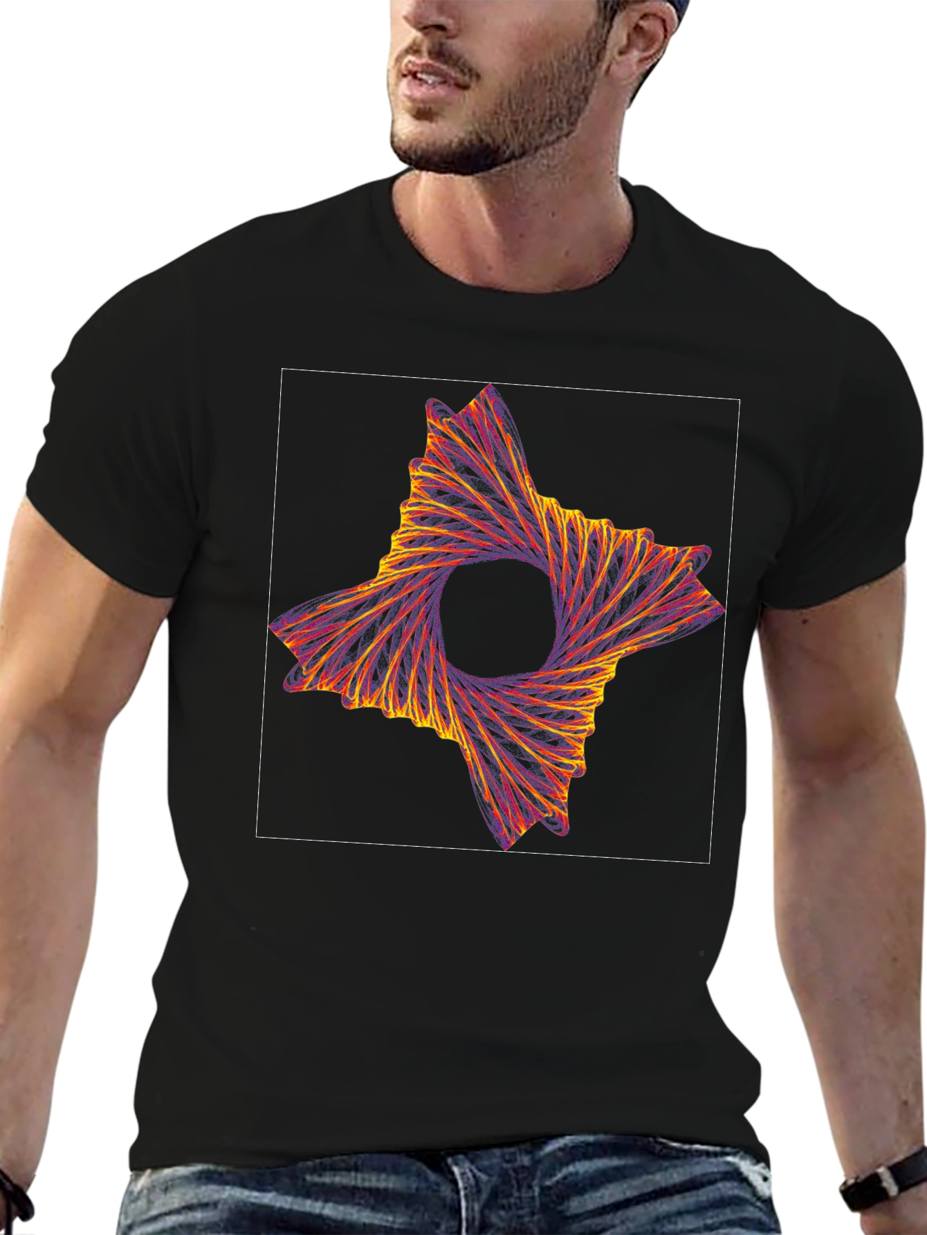 Abstract Swirl Graphic Tee - Modern Artistic Design