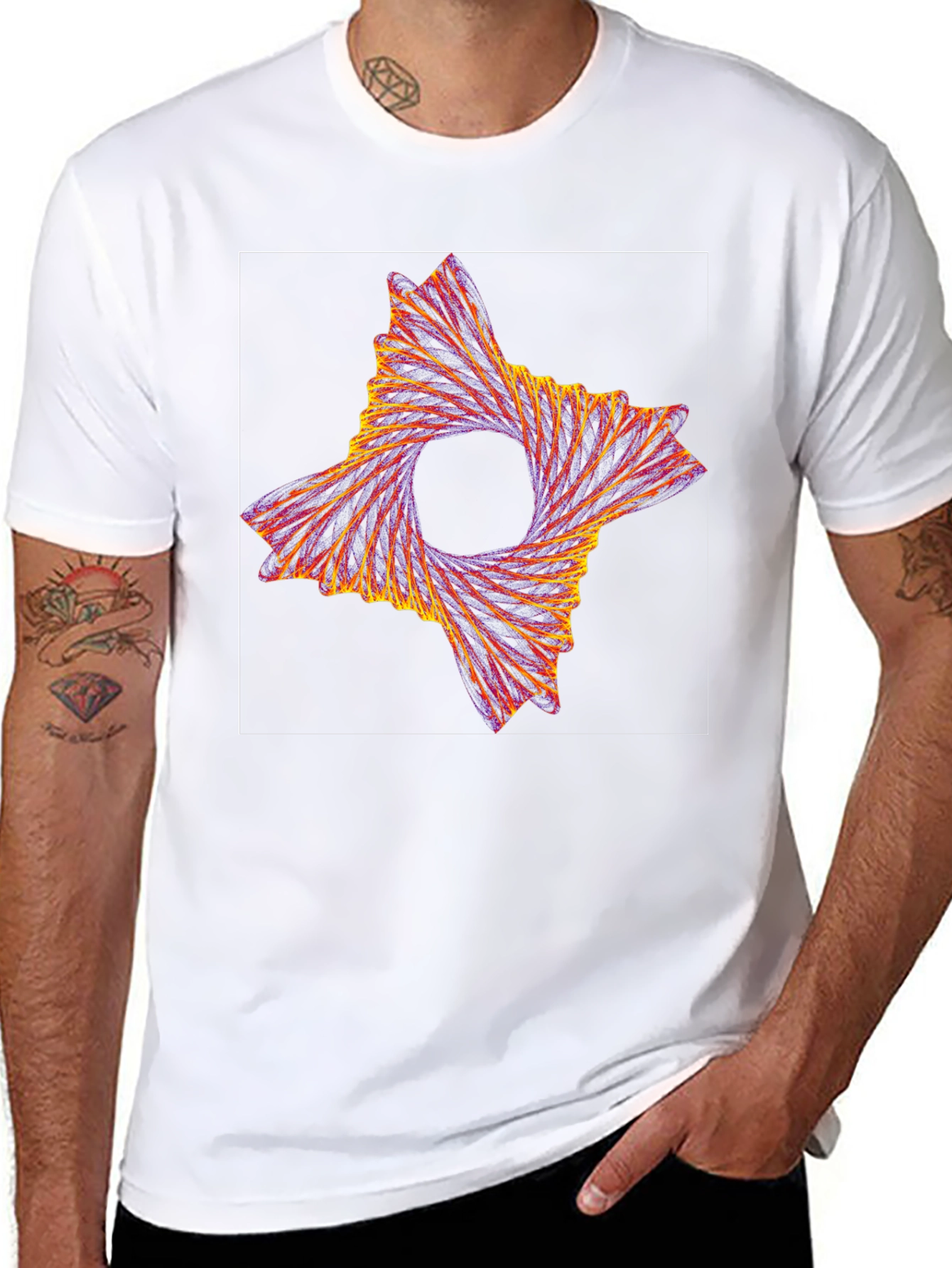 Abstract Swirl Graphic Tee - Modern Artistic Design