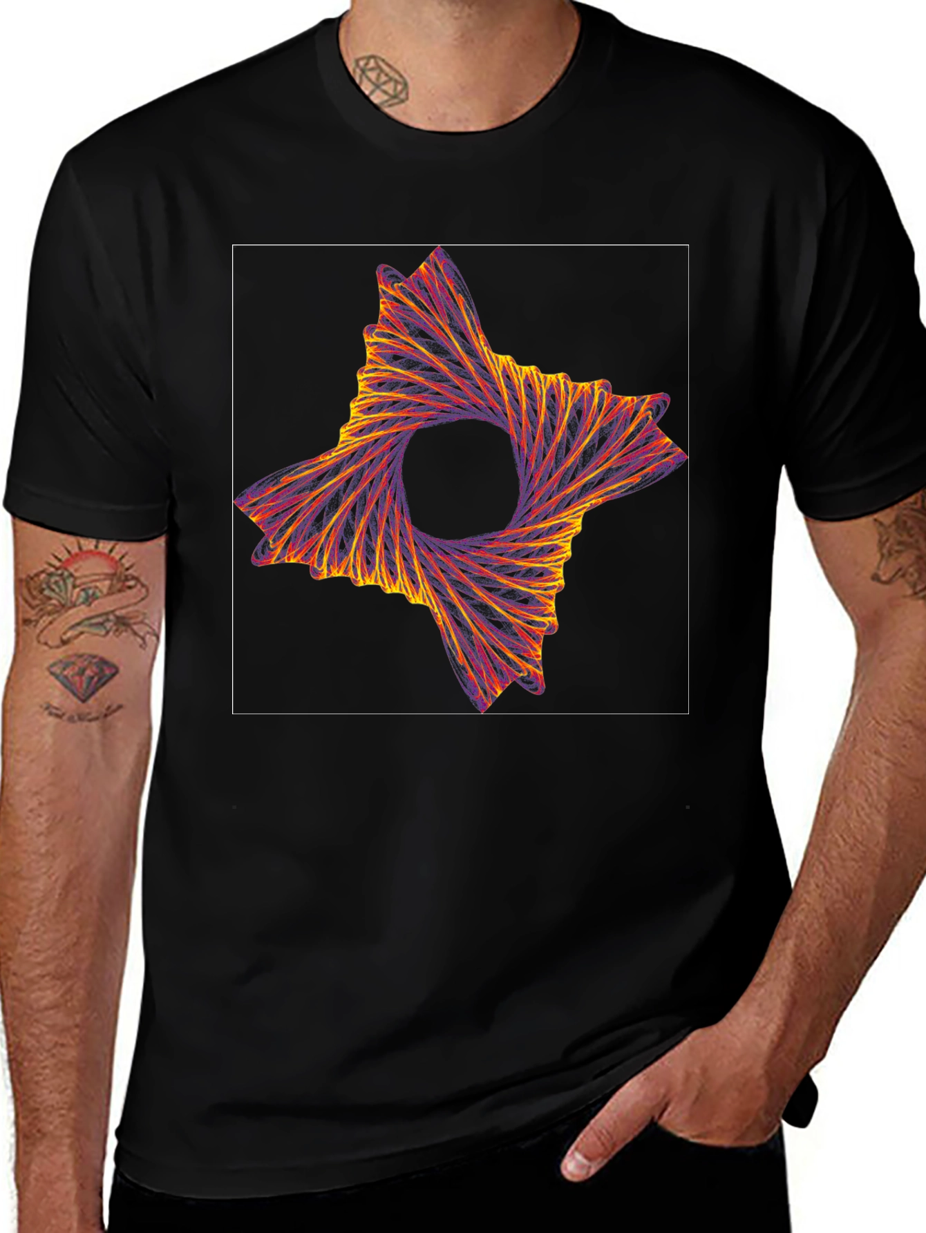 Abstract Swirl Graphic Tee - Modern Artistic Design