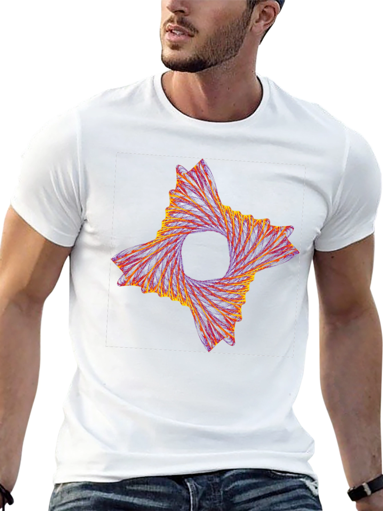 Abstract Swirl Graphic Tee - Modern Artistic Design