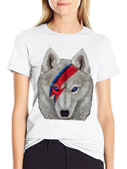 Wolf Bowie T-Shirt - Lightning Bolt Face