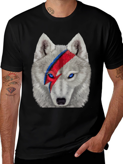 Wolf Bowie T-Shirt - Lightning Bolt Face