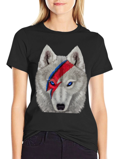 Wolf Bowie T-Shirt - Lightning Bolt Face