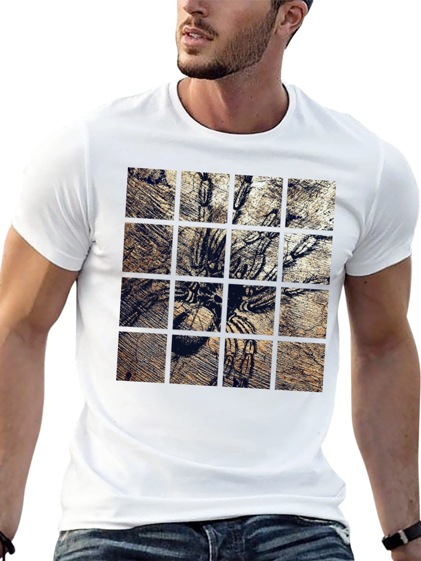 Tarantula Grid Graphic Print T-Shirt