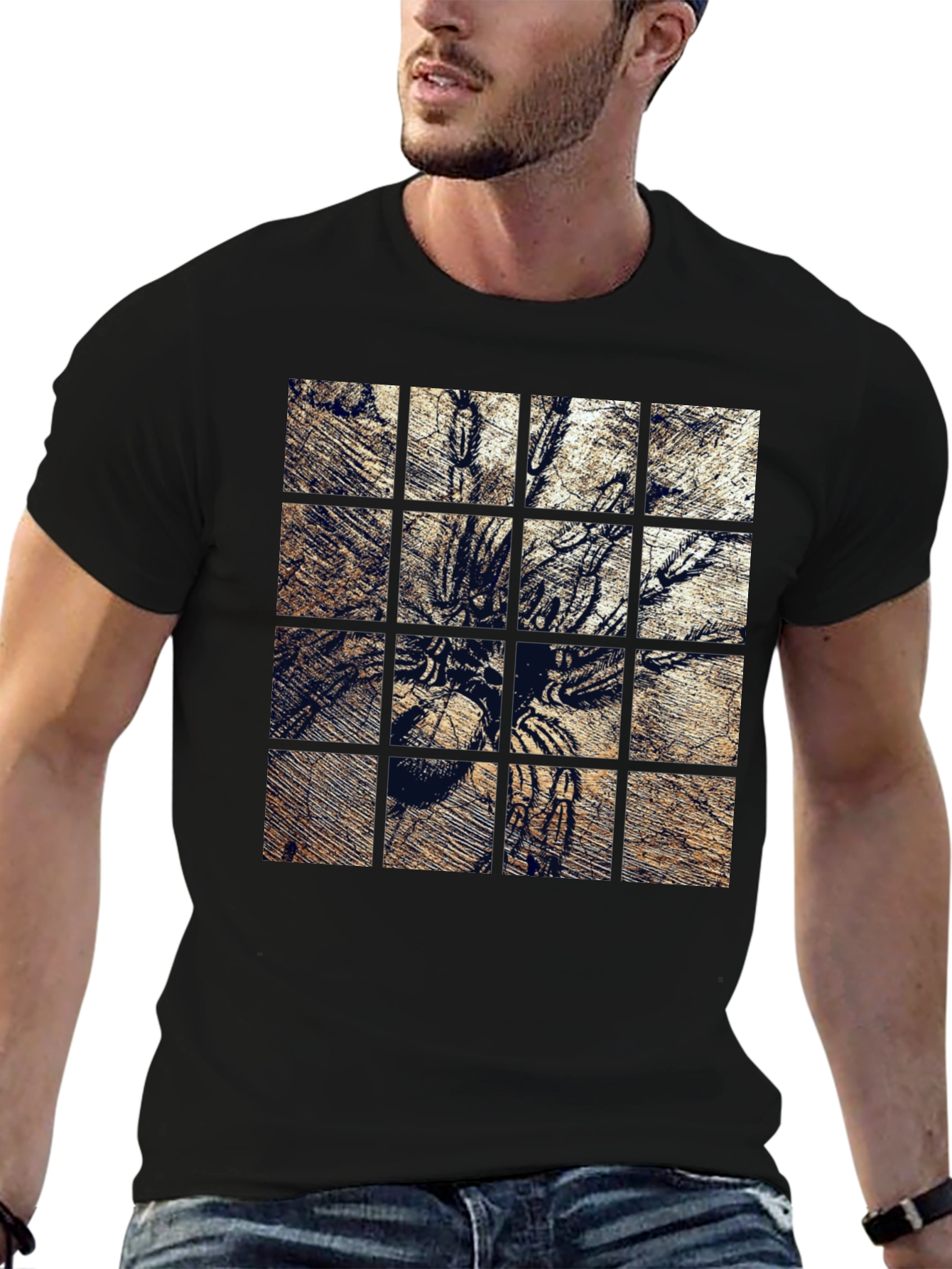 Tarantula Grid Graphic Print T-Shirt