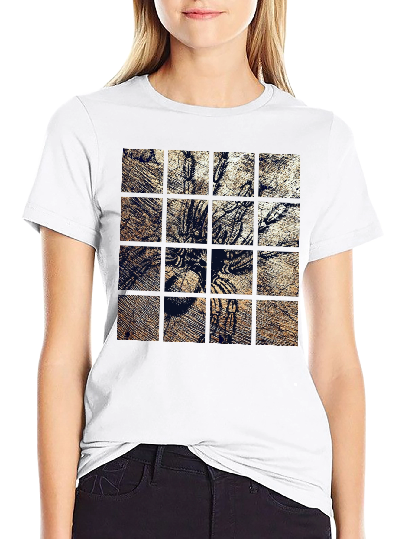 Tarantula Grid Graphic Print T-Shirt