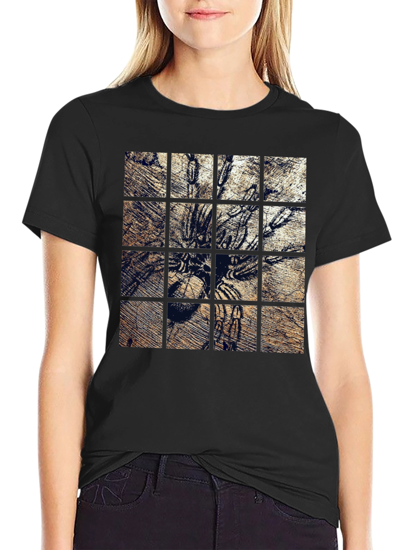 Tarantula Grid Graphic Print T-Shirt