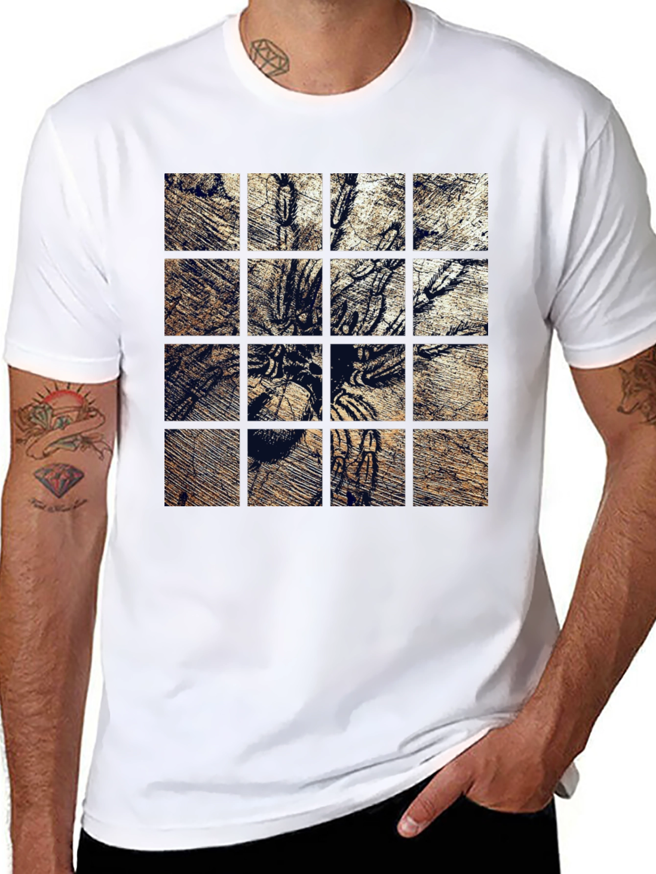 Tarantula Grid Graphic Print T-Shirt