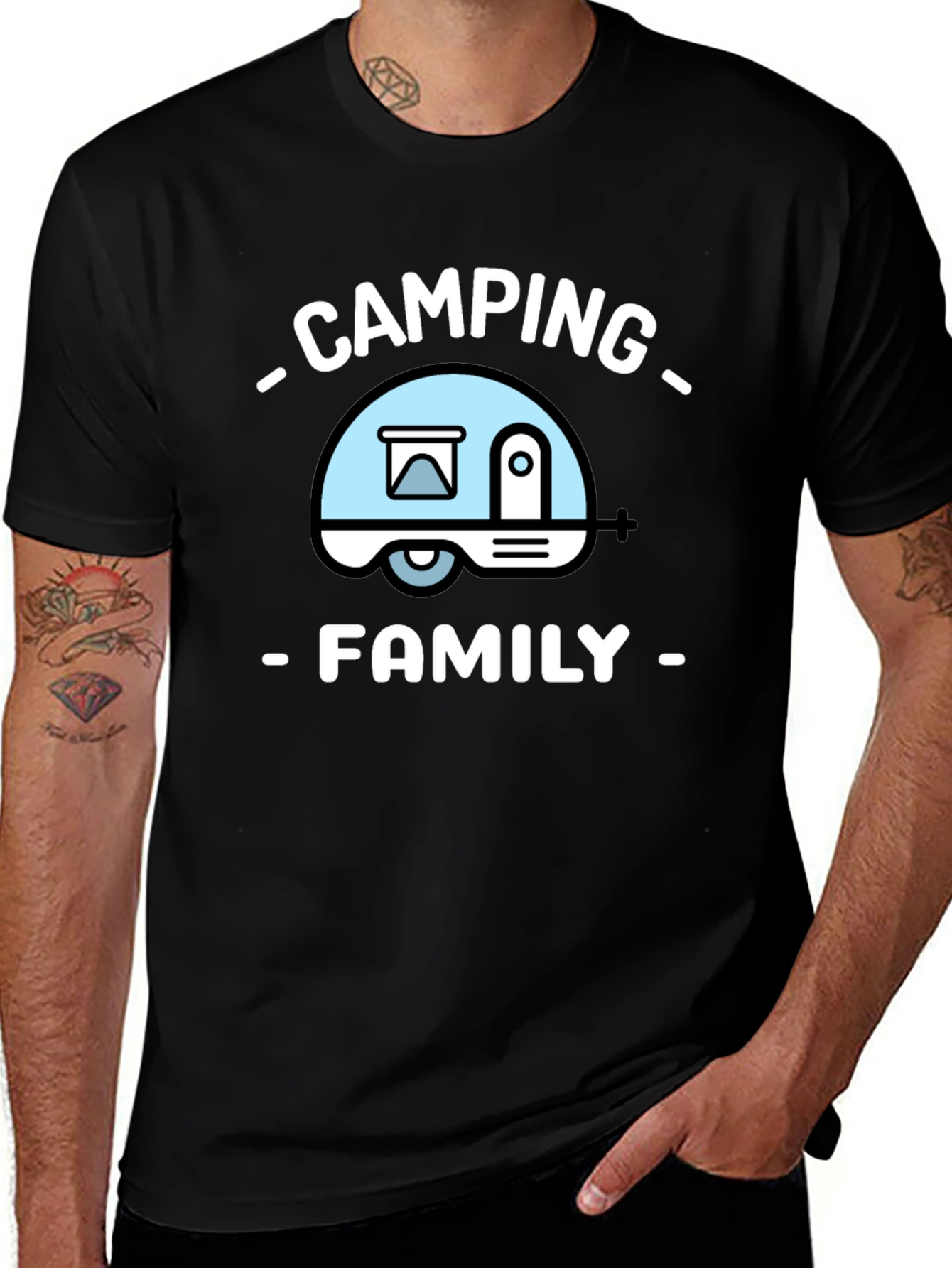 Camping Family T-Shirt - Black Tee