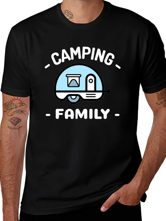 Camping Family T-Shirt - Black Tee