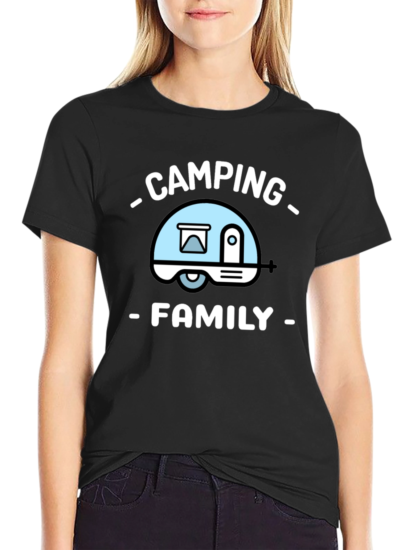 Camping Family T-Shirt - Black Tee
