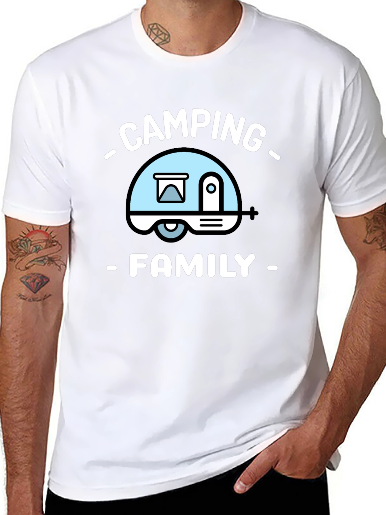 Camping Family T-Shirt - Black Tee