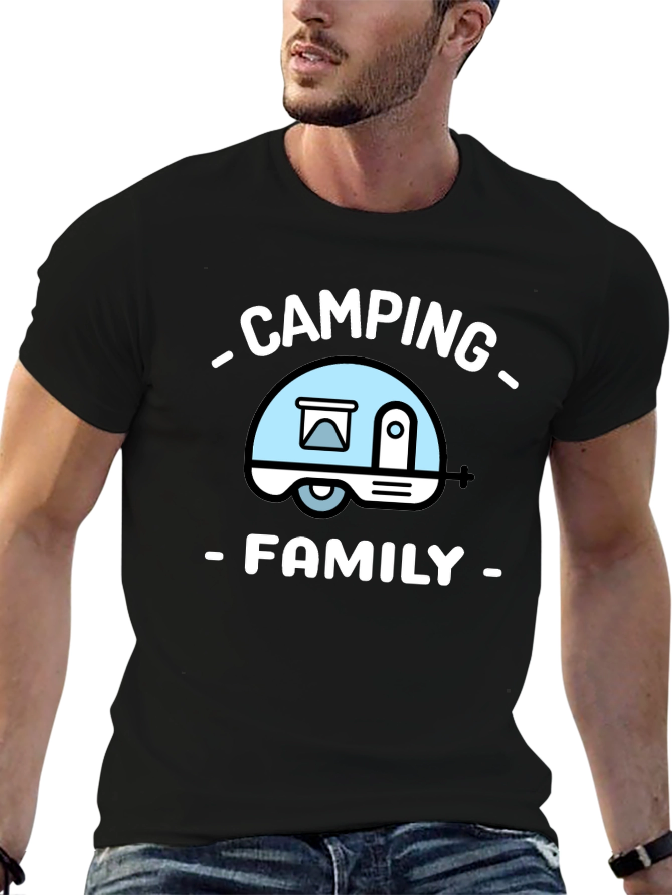 Camping Family T-Shirt - Black Tee