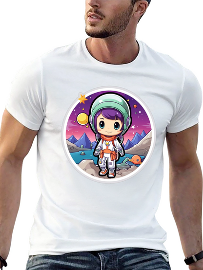 Astronaut Girl Black T-Shirt