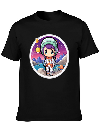 Astronaut Girl Black T-Shirt