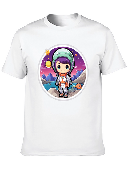 Astronaut Girl Black T-Shirt