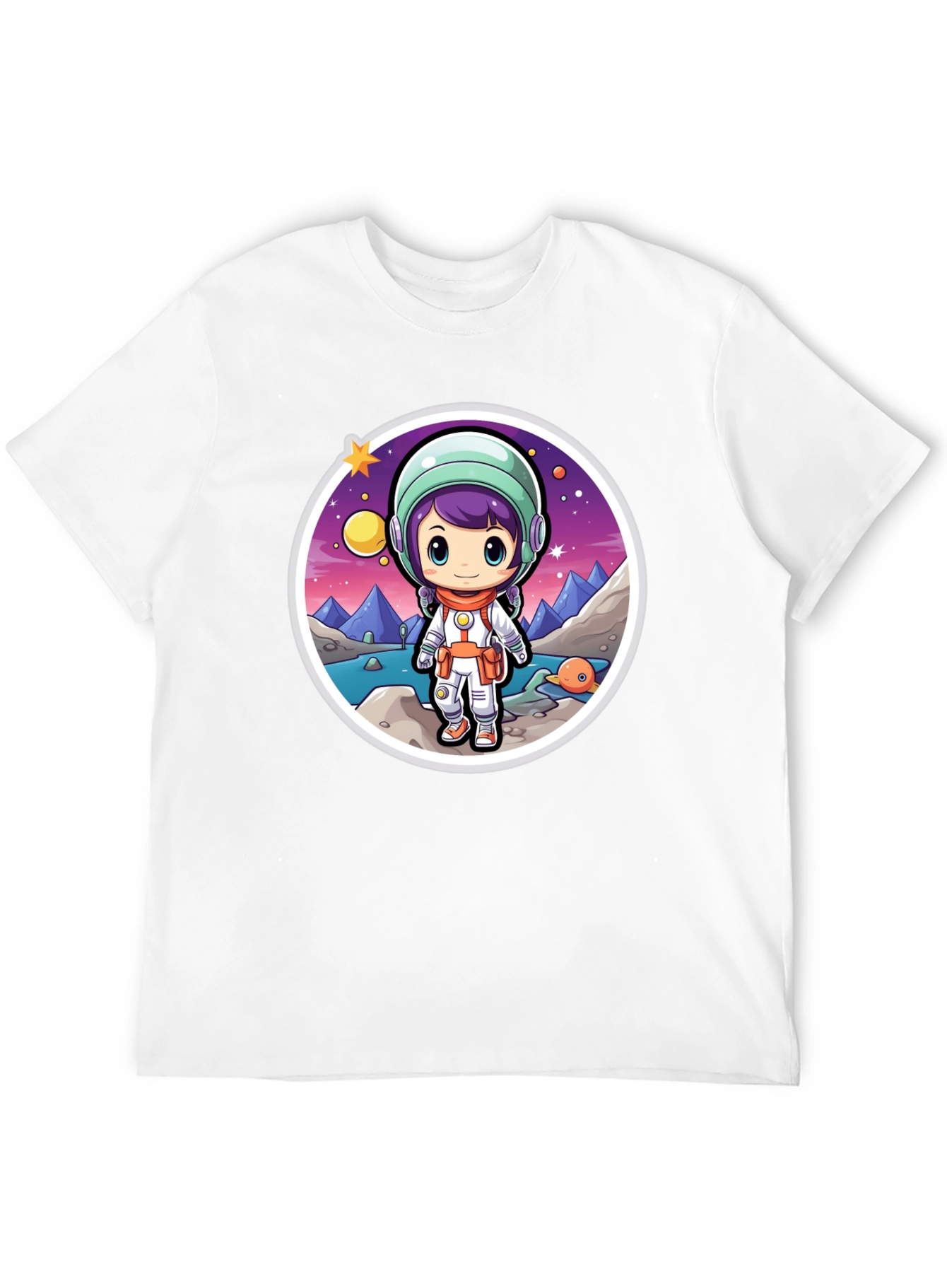 Astronaut Girl Black T-Shirt