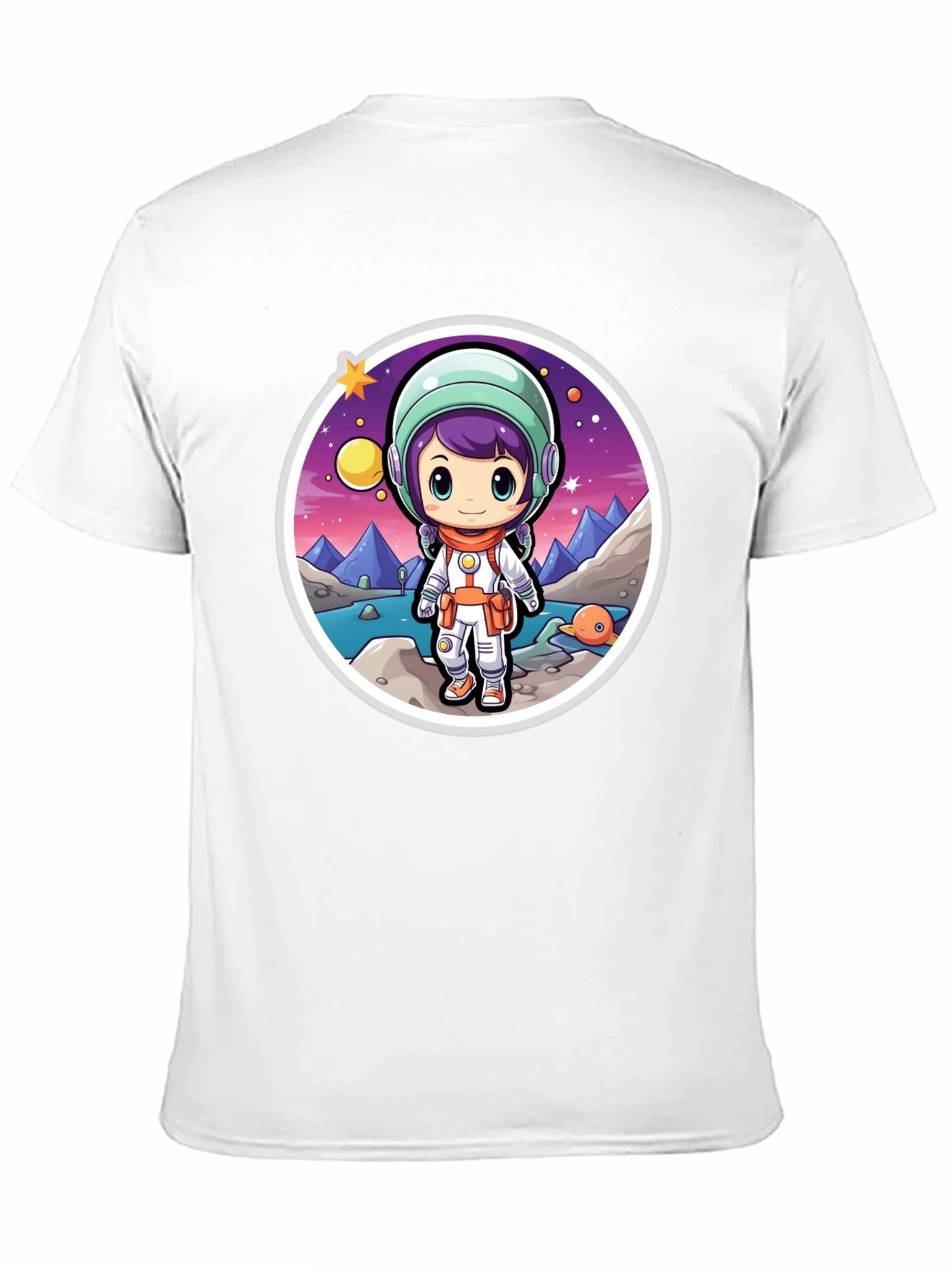 Astronaut Girl Black T-Shirt