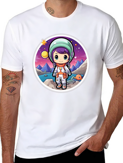 Astronaut Girl Black T-Shirt