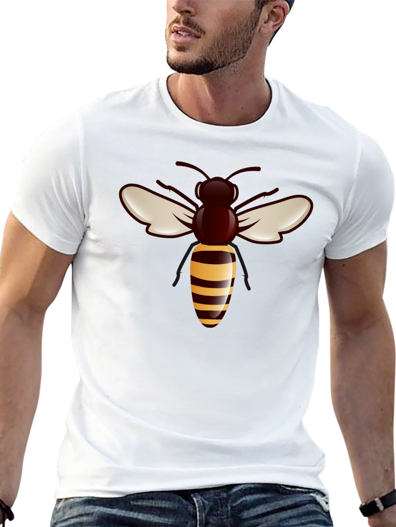 Bee Graphic Tee - Stylish Black T-Shirt