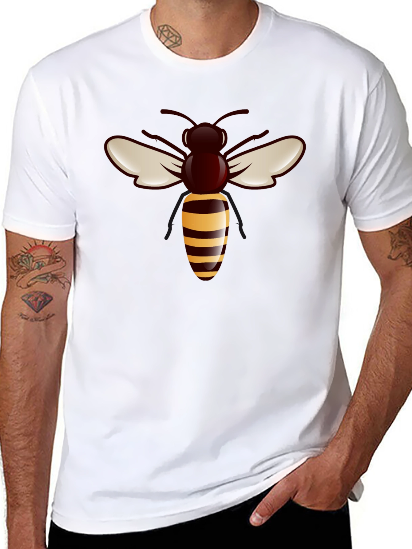 Bee Graphic Tee - Stylish Black T-Shirt