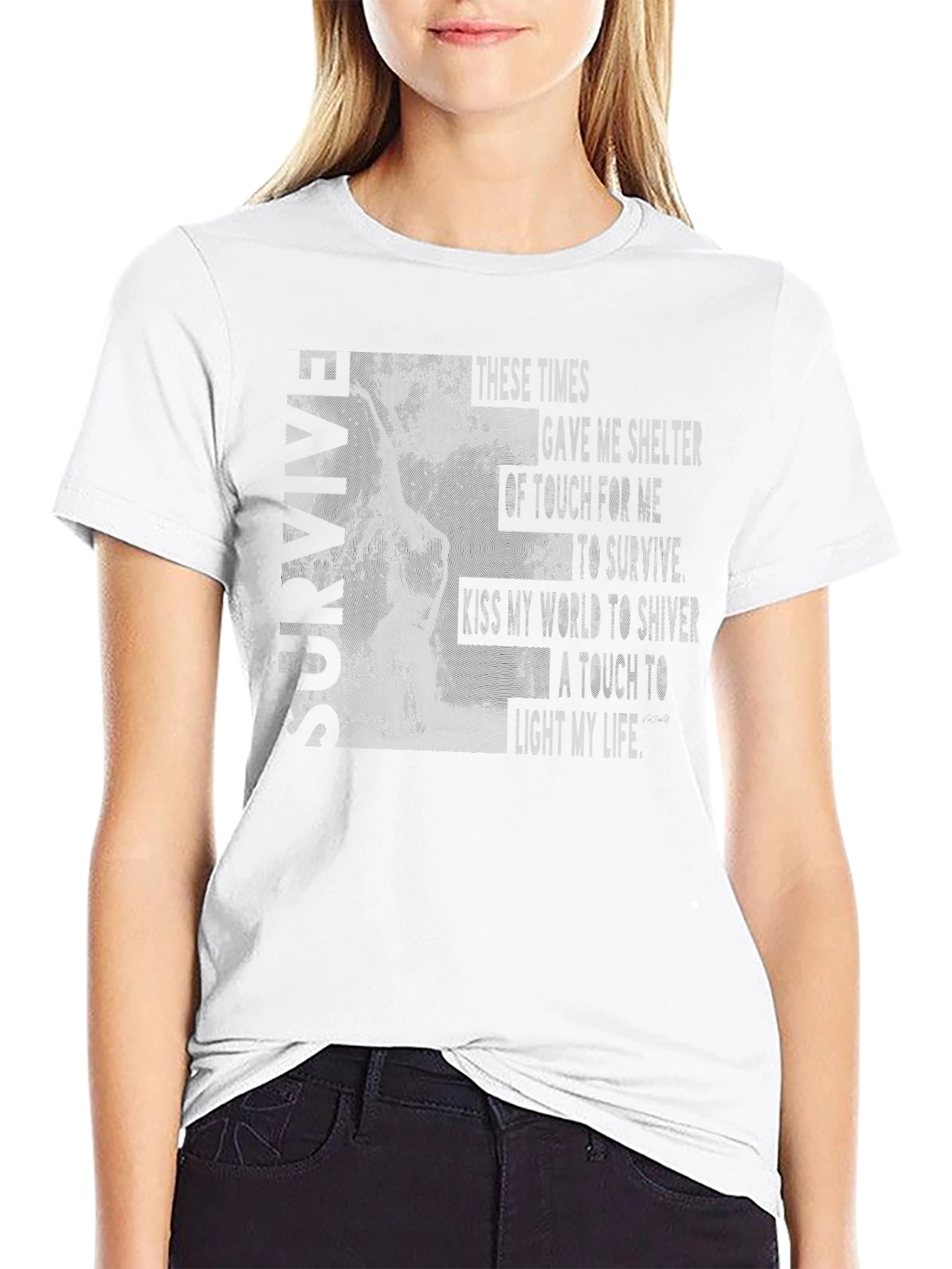 SURVIVE Graphic Print T-Shirt - Modern Crew Neck Tee